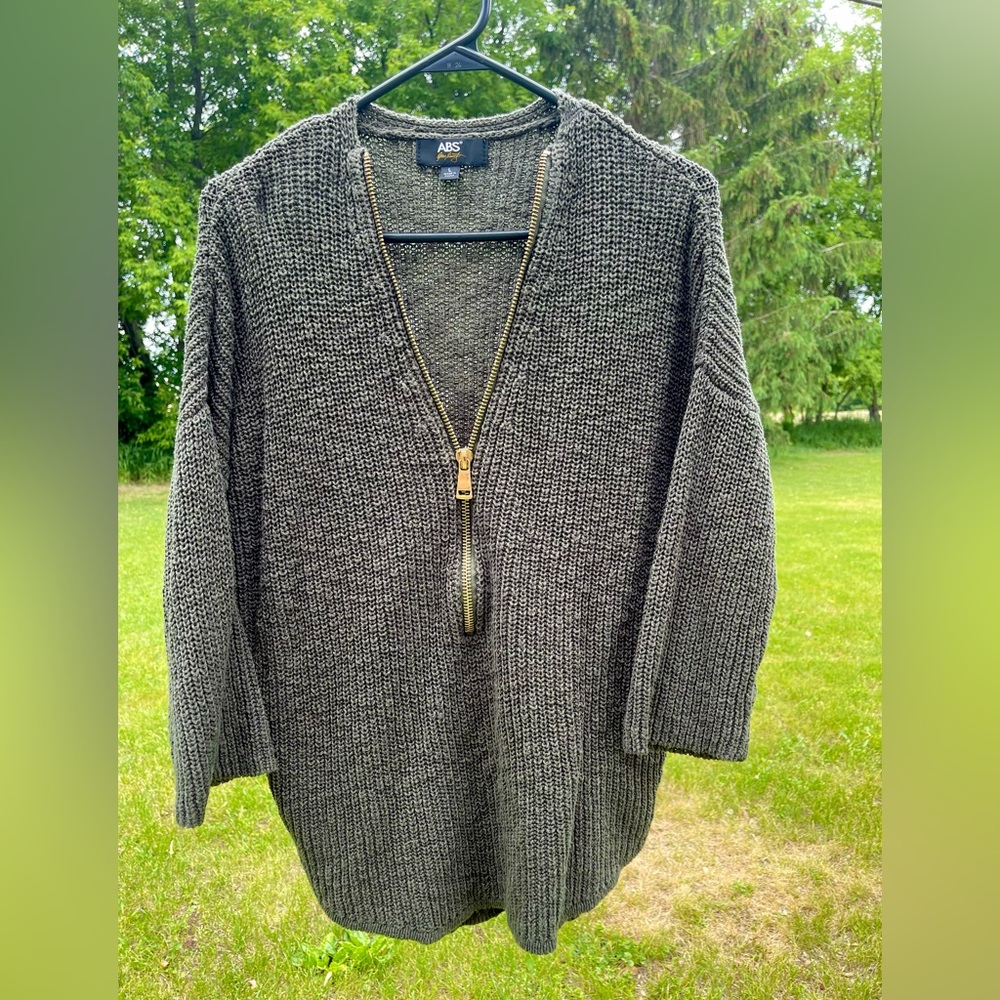 ABS Sage Green Half Zip Sweater sz L